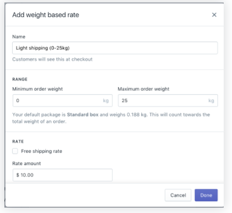 Shopify发货问题：Shopify发货运费示例