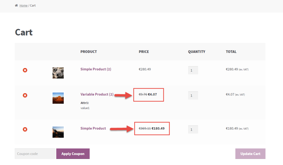 WooCommerce 教程：显示定价和销售价格在购物车