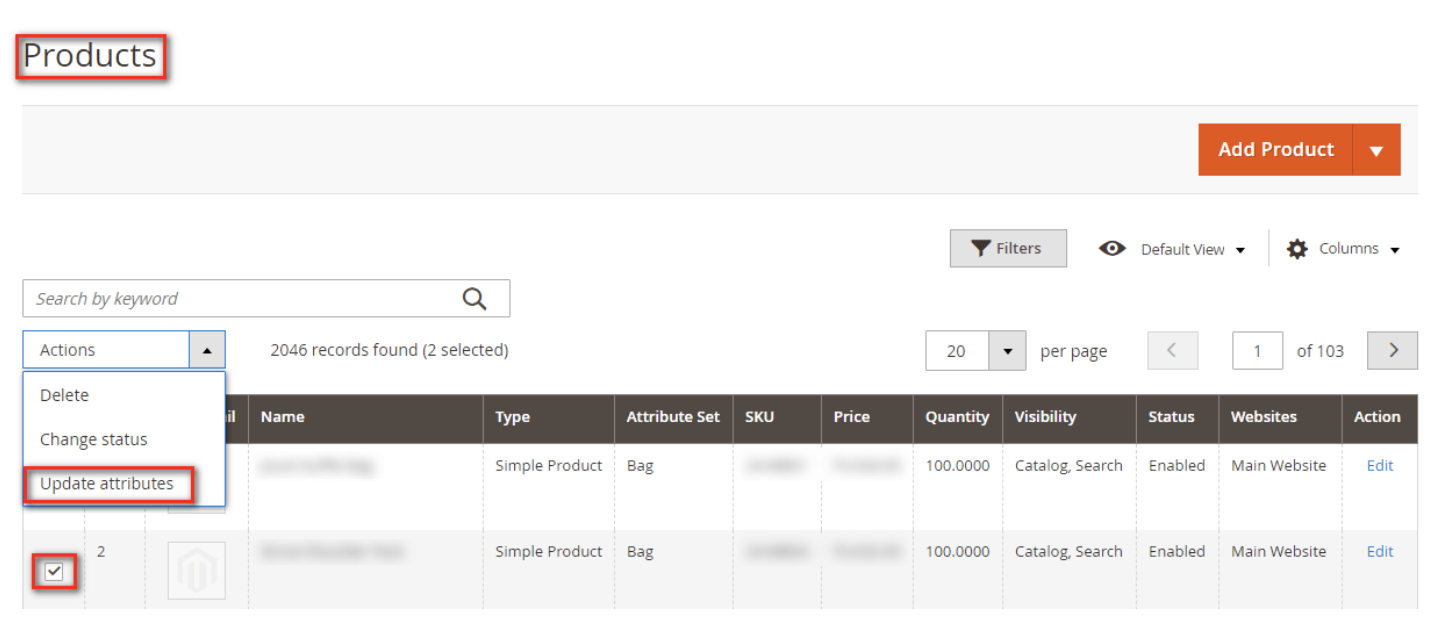 如何在 Magento 2 中批量更新产品属性