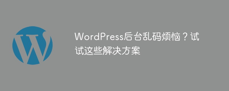 WordPress后台乱码烦恼?试试这些解决方案