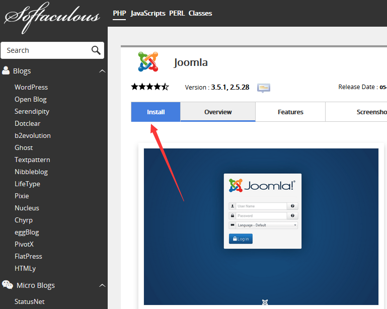 安装Joomla