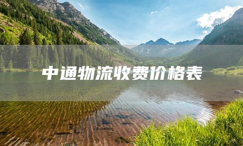 中通大件物流收费标准价格表（物流公司如何收费）
