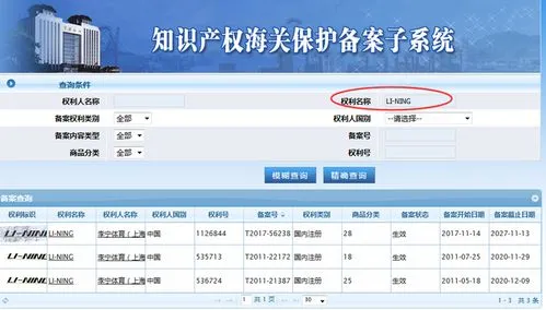 海关知识产权查询